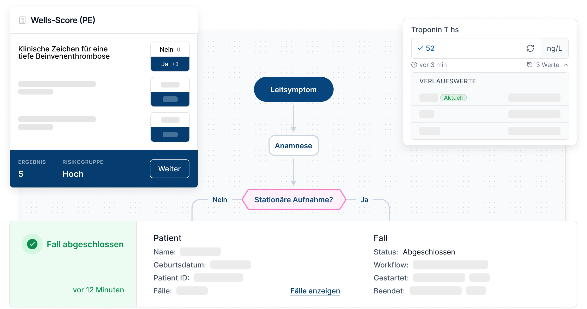 Clinical orchestration workflow execution screen